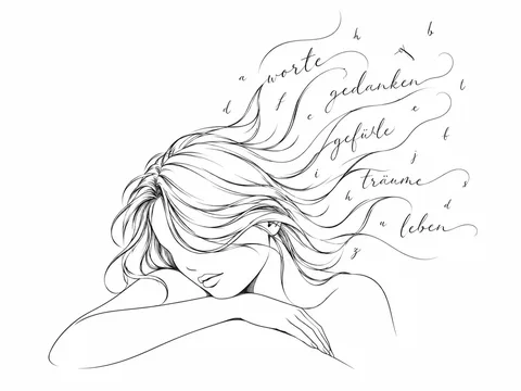 Träumende Gedanken im Haar
